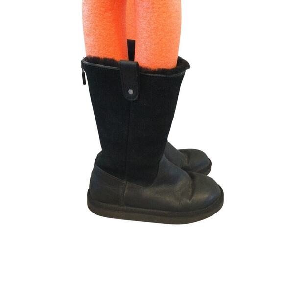 UGG Girls Jesslyn Tall Boots Sz US 3 EU 33 Kids Black Preppy Y2K Suede Shearling - Picture 7 of 14